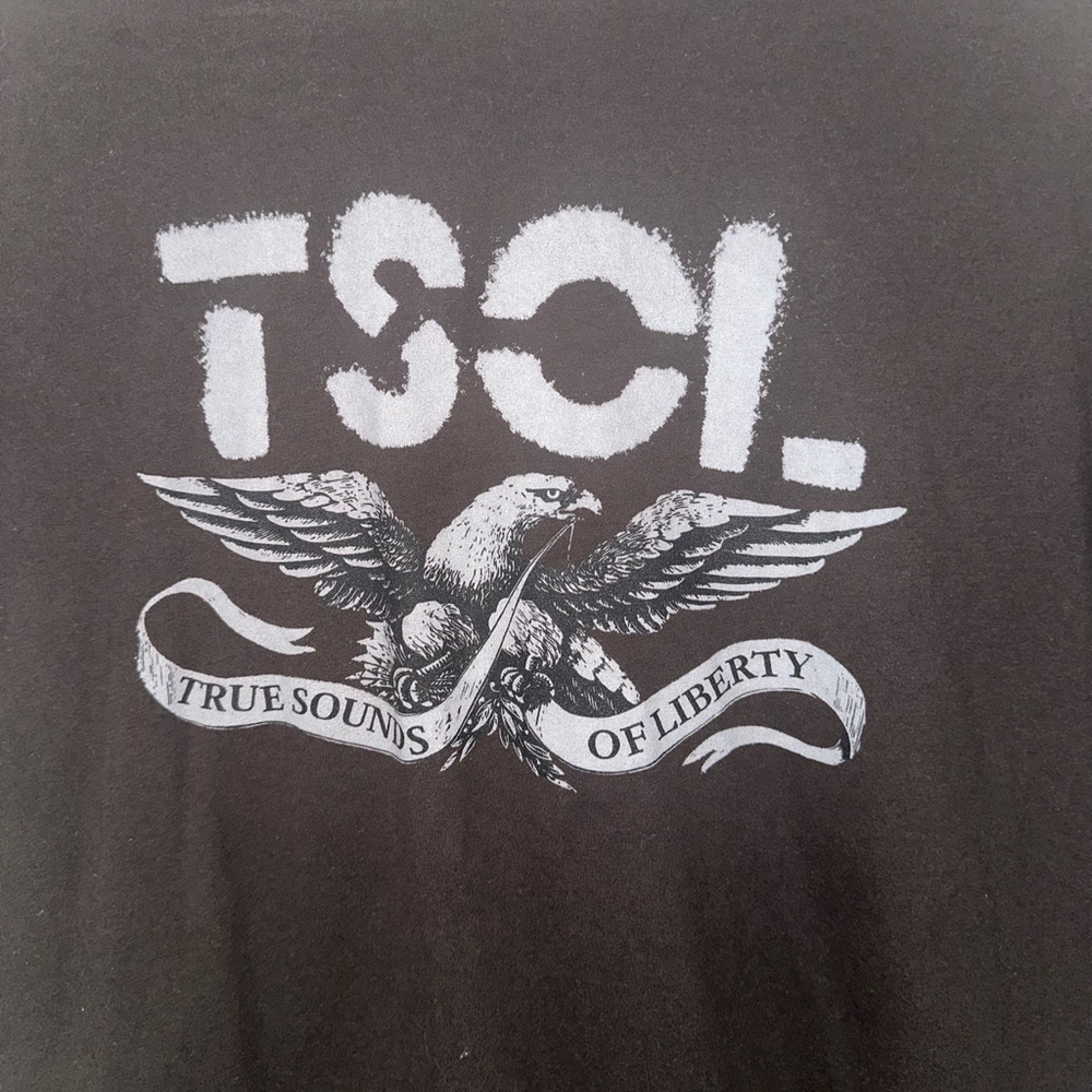 T.S.O.L brown mens band t-shirt with eagle